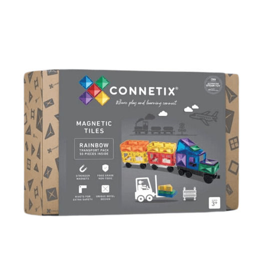 Connetix Magnetic Tiles Rainbow Transport Pack 50 pieces | Serenity Kids