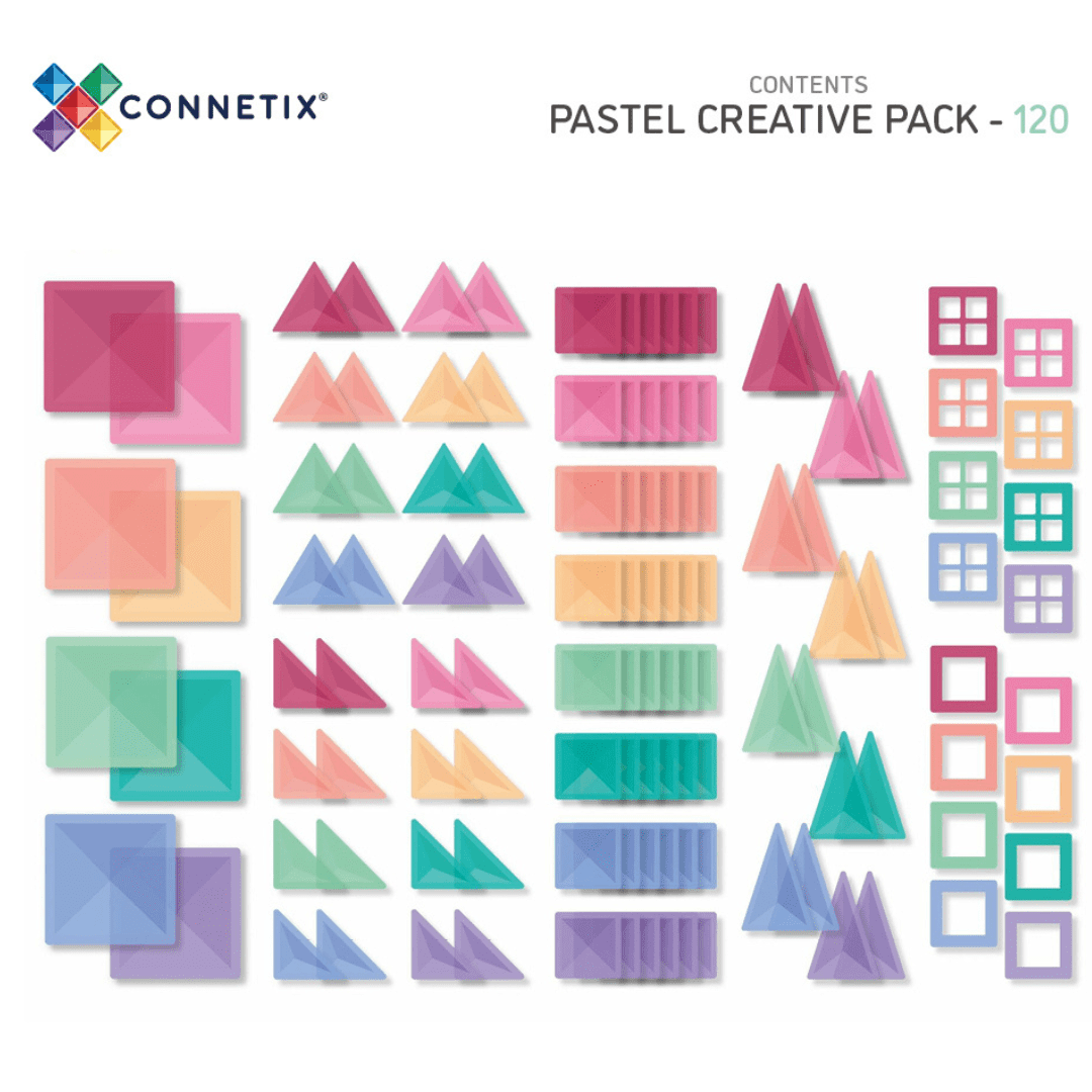 BEST SELLER - Connetix Tiles 120 Piece Pastel Creative Pack AU