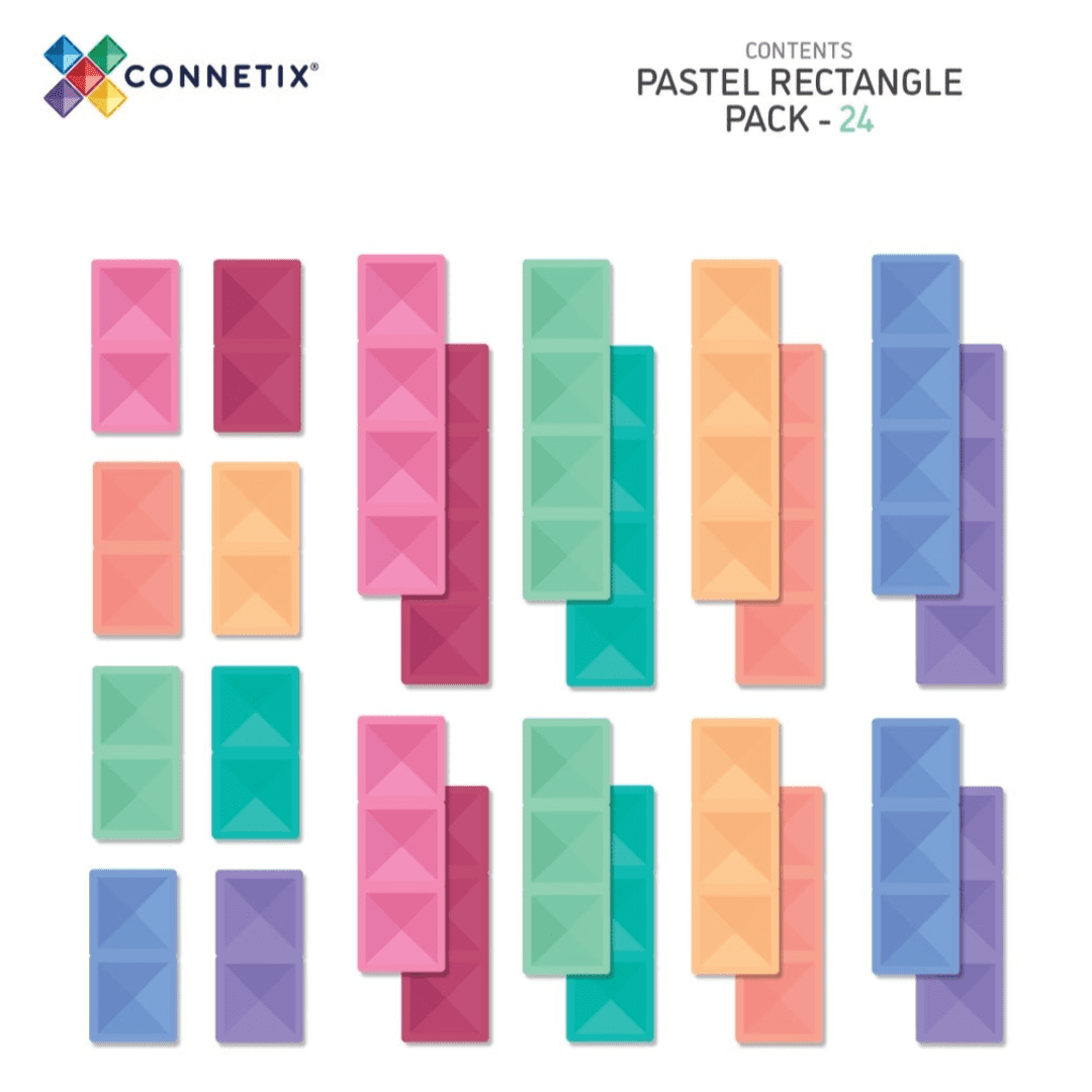 Connetix Tiles Pastel Rectangle Pack 24 Pieces