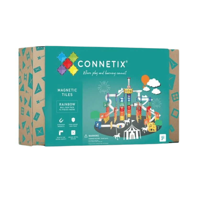 Connetix Rainbow Bundle - Mega Pack + Ball Run + Blue & Green Base Plate Pack