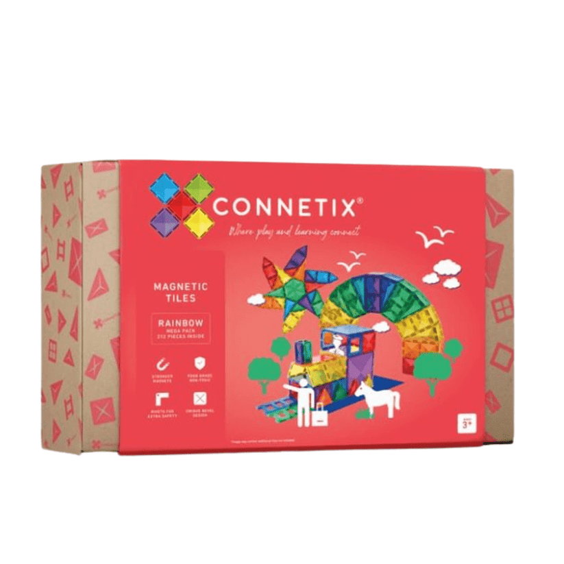 Connetix Rainbow Bundle - Mega Pack + Ball Run + Blue & Green Base Plate Pack