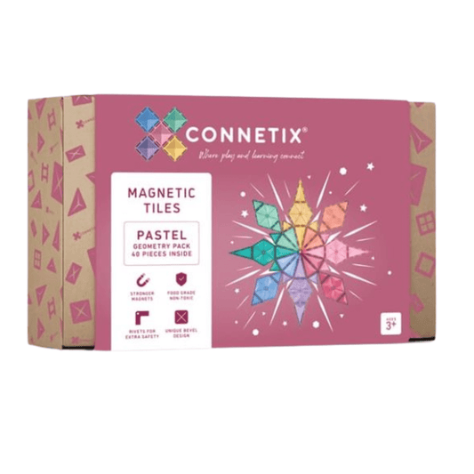 Connetix Tiles 40 Piece Pastel Geometry Pack AU