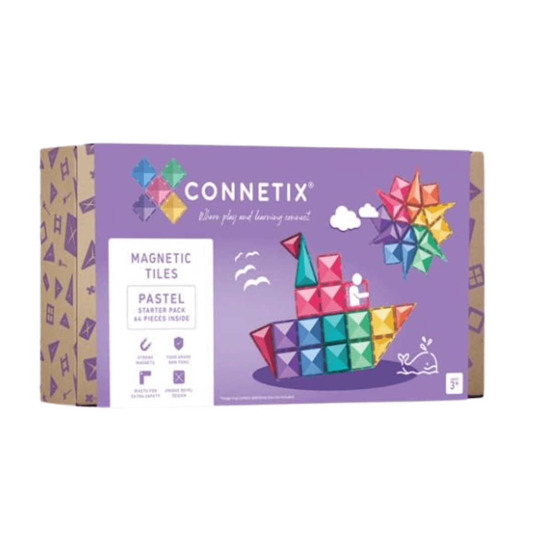 Connetix Magnetic Tiles Pastel Starter Pack 64 Pieces | Serenity Kids