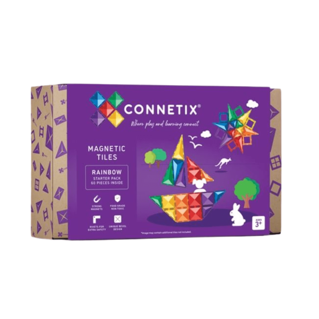 Connetix Magnetic Tiles Rainbow Starter Pack 60 Pieces | Serenity Kids