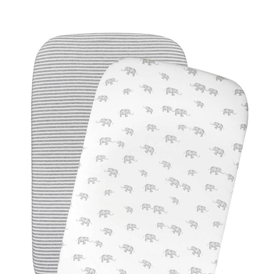 Bedside Sleeper Fitted Sheet 2 Pack - Watercolour Elephant
