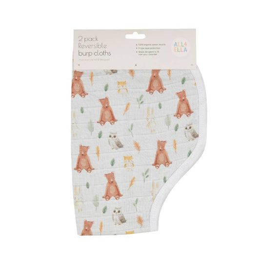 Burp Cloths 2pk - Forest Friends