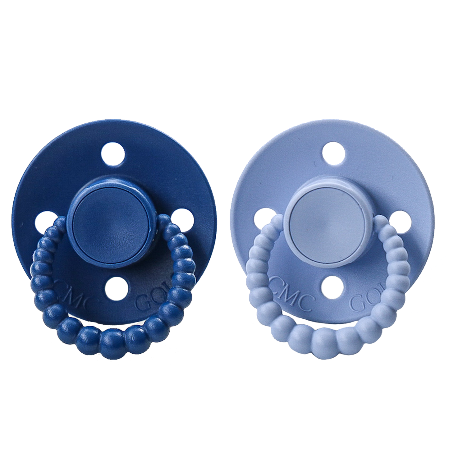 CMC Bubble Dummies Pack Of 2 - Navy + Baby Blue