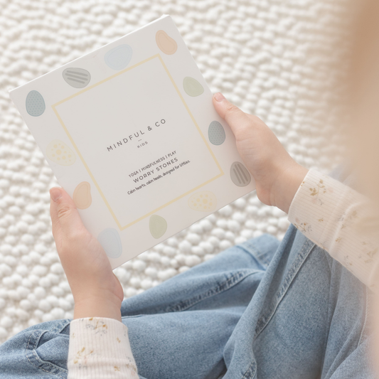 Mindful & Co Worry Stones – Calming Sensory Fidget for Kids (Set of 6)