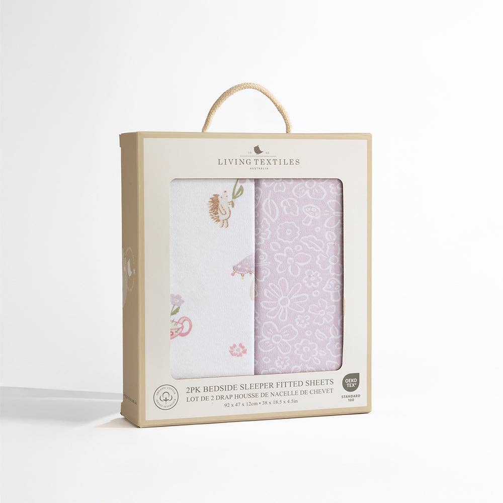 Organic Bedside Sleeper Fitted Sheet 2Pk-WhimsicalWonderland