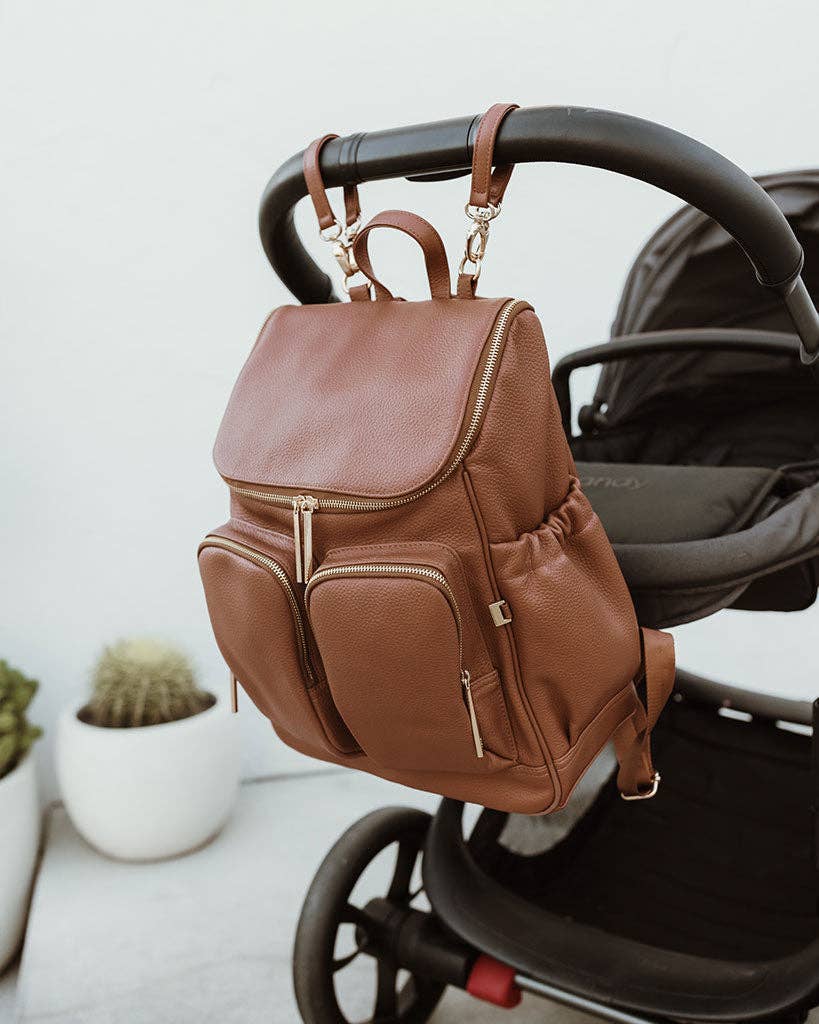OiOi Signature Nappy Backpack - Terracotta Genuine Leather