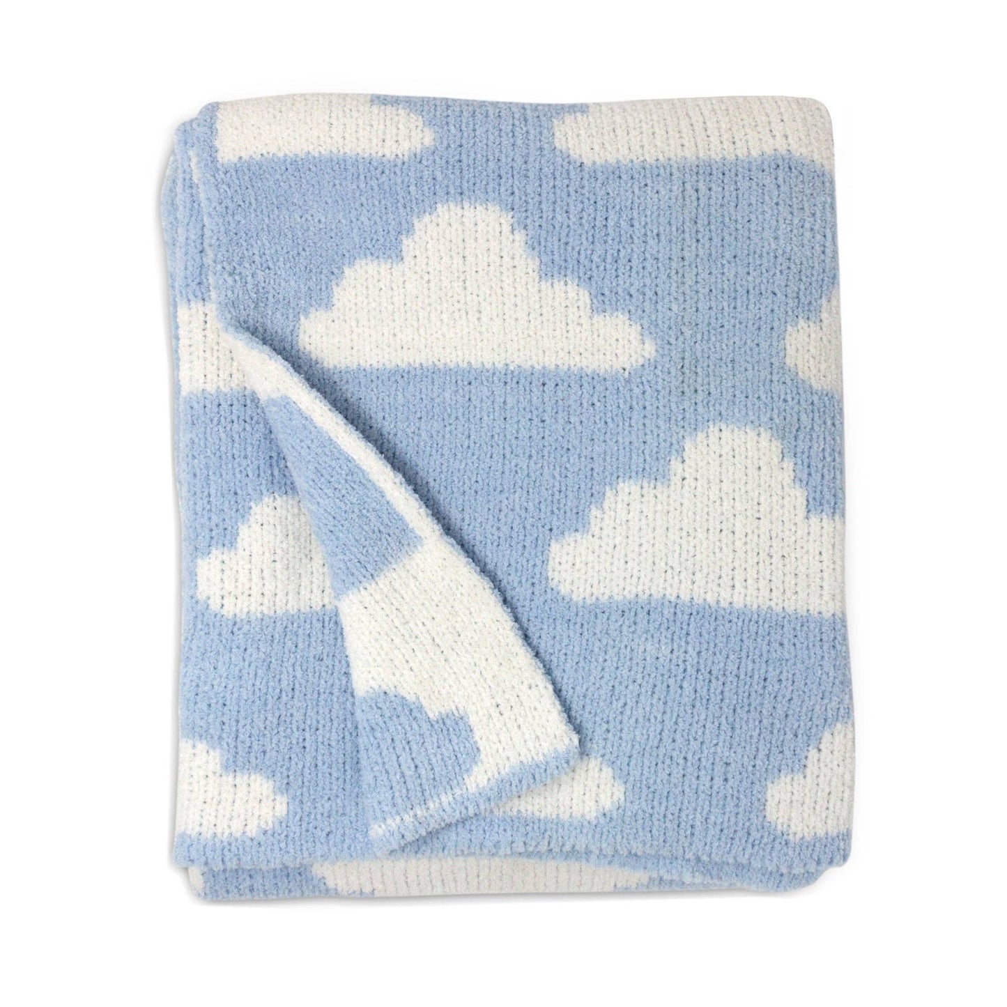 Chenille Blanket - Blue Clouds