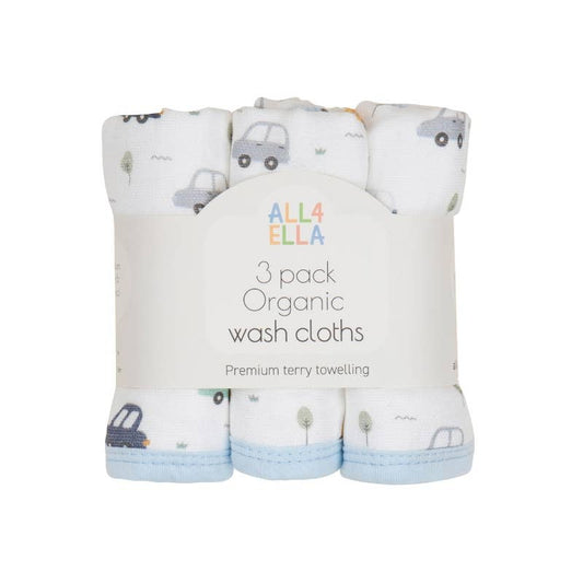 Wash Cloths 3pk - Beep Beep