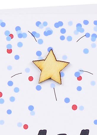 Wholesale Happy Birthday Greeting Card - Blue Confetti