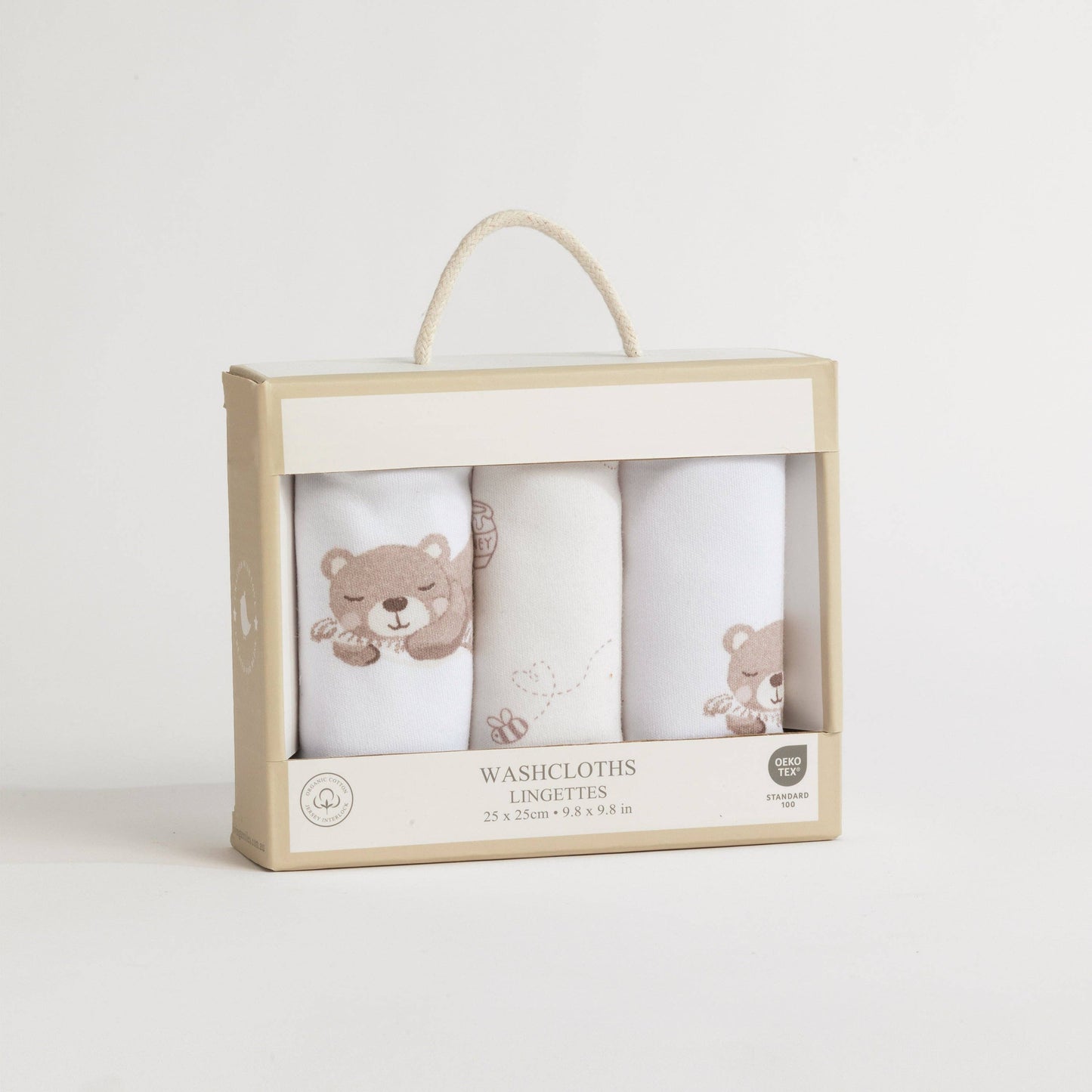 3 Pack Washcloths - Cuddly Bear