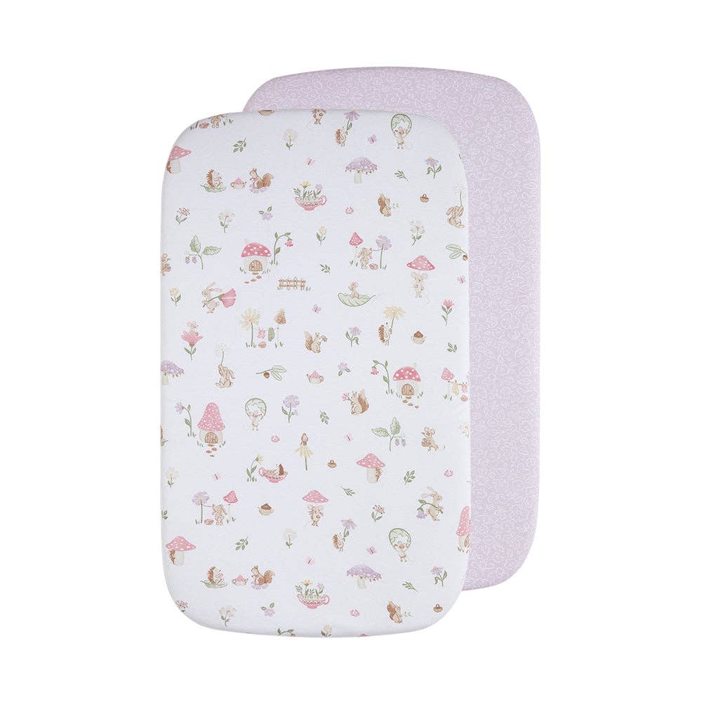 Organic Bedside Sleeper Fitted Sheet 2Pk-WhimsicalWonderland