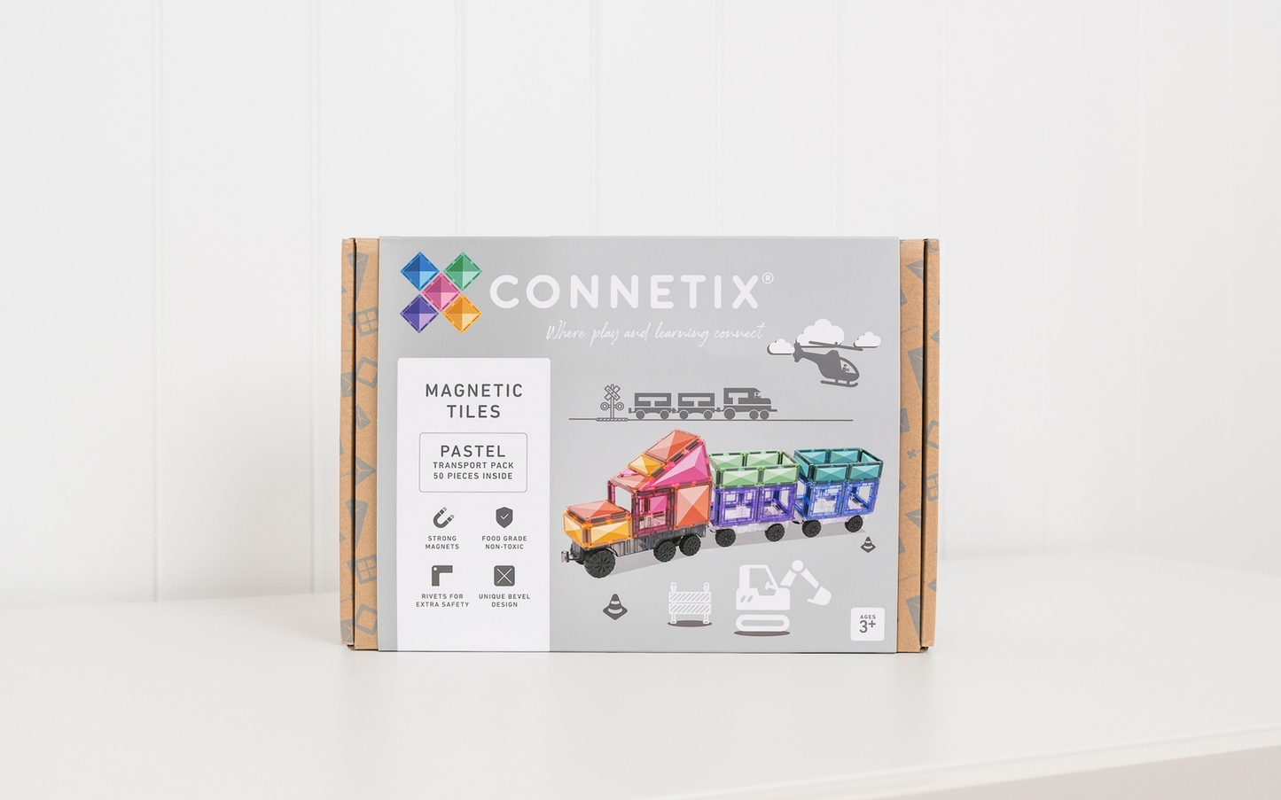 Connetix Tiles NEW Pastel 50Pc Transport Pack