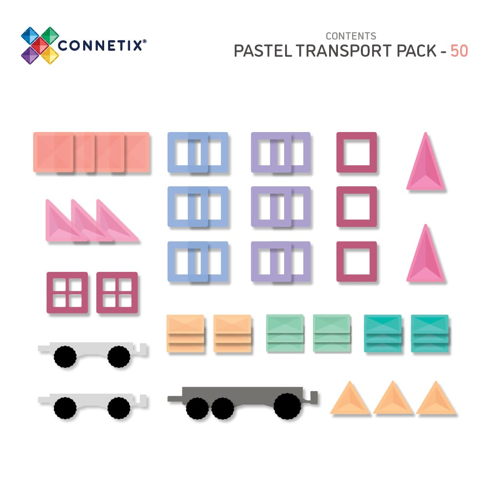 Connetix Tiles NEW Pastel 50Pc Transport Pack