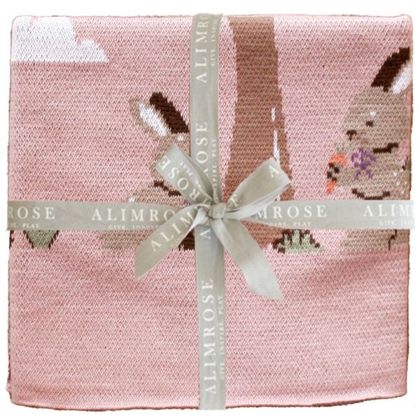 Alimrose Bunnies Day Out Baby Blanket - Petal Pink