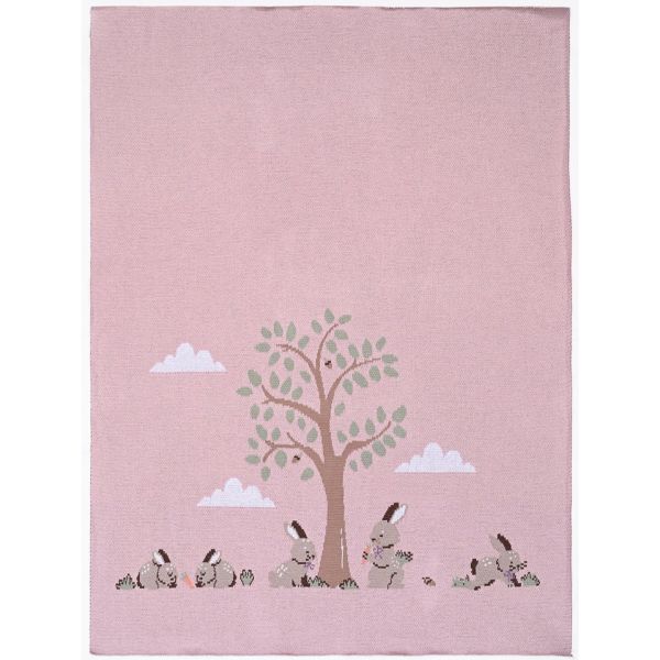 Alimrose Bunnies Day Out Baby Blanket - Petal Pink