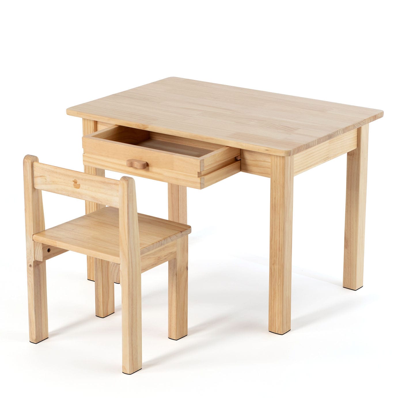 LINA Kids Study Table and Chair Set - Pinewood