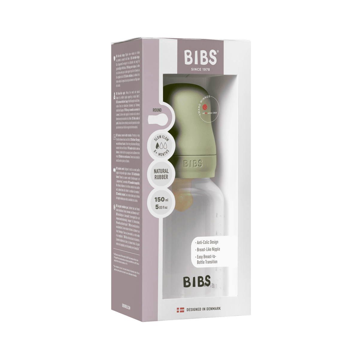 Bibs Baby Bottle Complete Set 150ml Latex - Sage