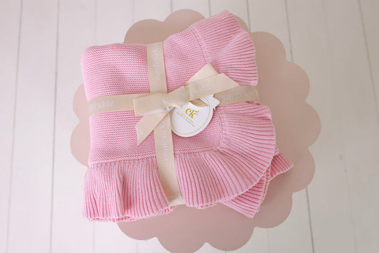 Confetti Kidz Frilly Knit Blanket | Cotton Candy