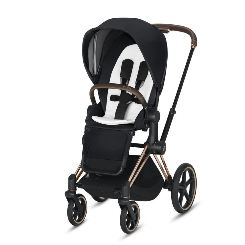 Cybex Priam Pram 2024 Rose Gold + Sepia Black + FREE Platinum Lite Cot, Insect Net, Snack Tray & 2in1 Cup Holder