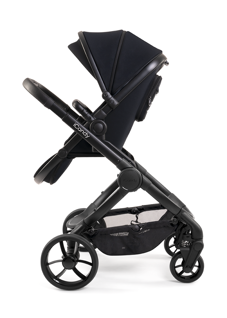 iCandy Peach 7 Pram - Black + FREE Zazu Pram Rocker