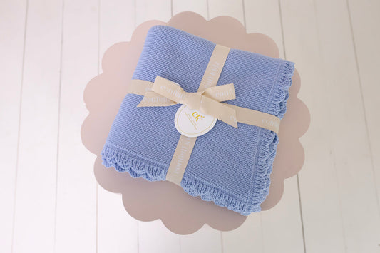 Confetti Kidz Heritage Knit Blanket | Cloud Blue