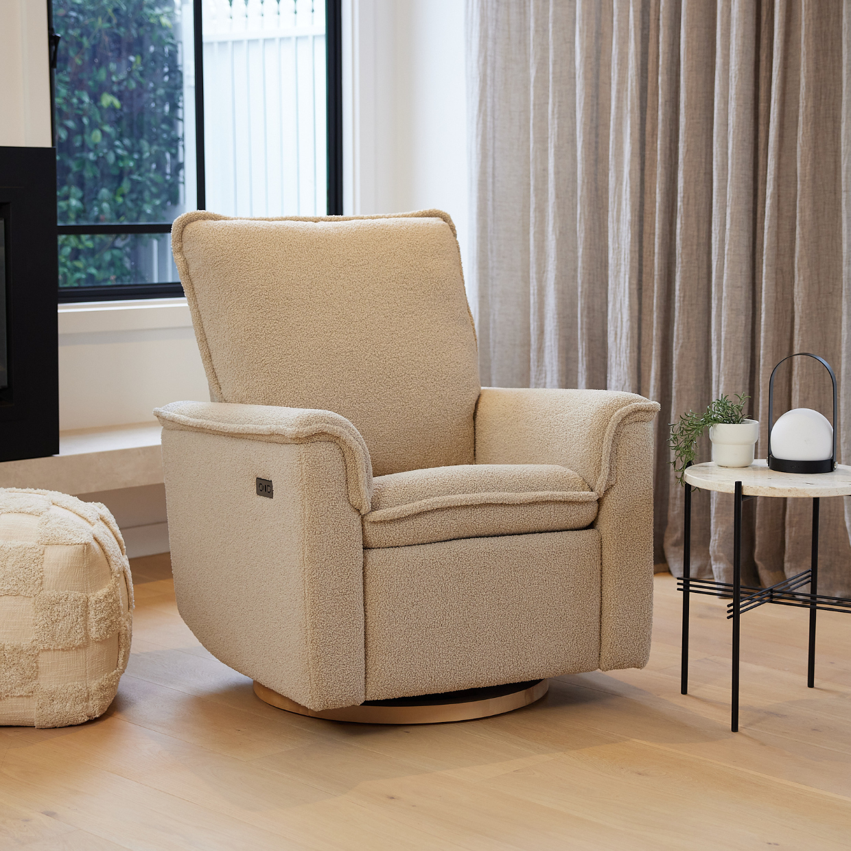 il Tutto Louie Electric Recliner Glider Nursery Chair - Taupe Teddy
