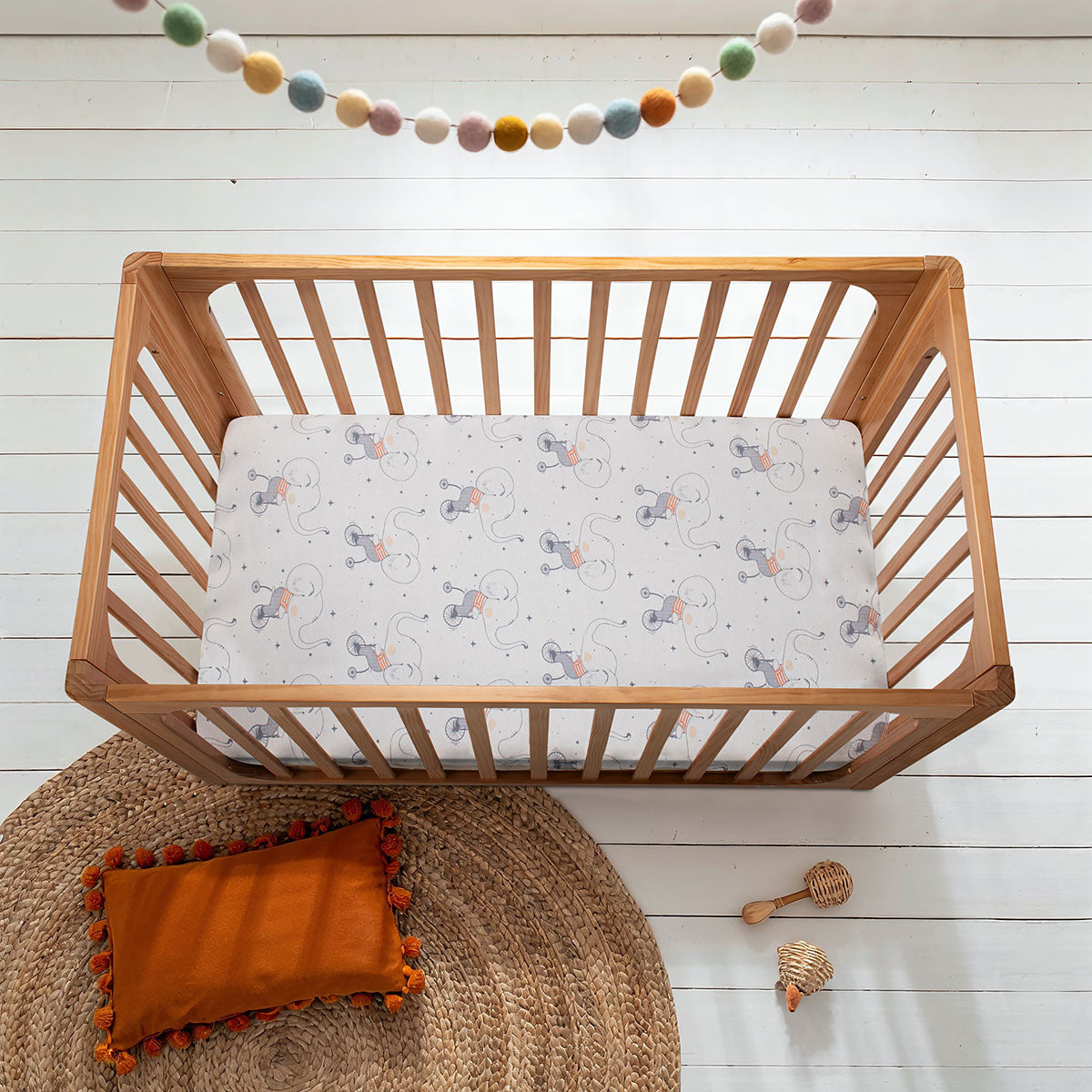 COCOON Fitted Cot Sheet - Circus Elephant