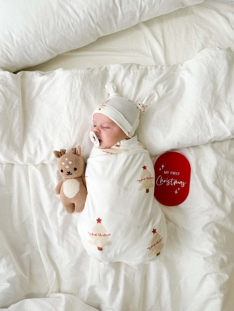 Little & Fern Swaddle Set | My First Christmas
