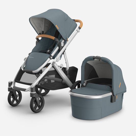 UPPAbaby Vista V3 Pram With Bassinet - Callum (Stone Blue & Silver)