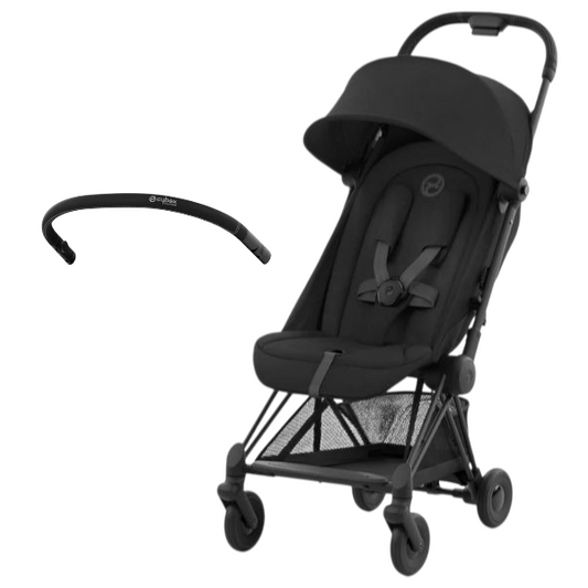 Cybex Coya Stroller + FREE Black Bumper Bar - Matt Black & Sepia Black