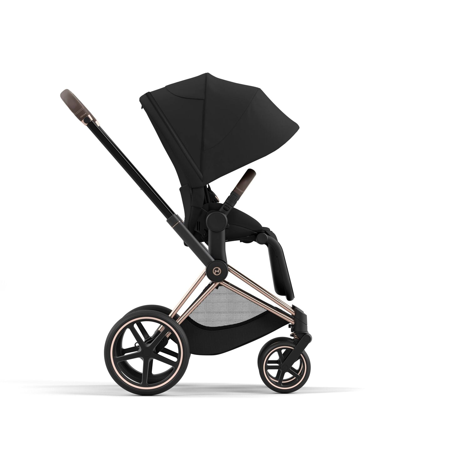 Cybex Priam Pram 2024 Rose Gold + Sepia Black + FREE Platinum Lite Cot, Insect Net, Snack Tray & 2in1 Cup Holder