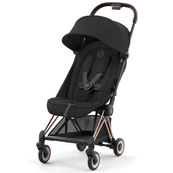 Cybex Coya Stroller - Rose Gold & Sepia Black - Compact For Travel