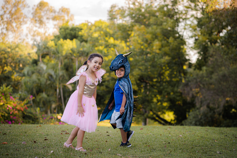 Book Week Teal & Gold Starry Night Dragon Cape - Size 5-6