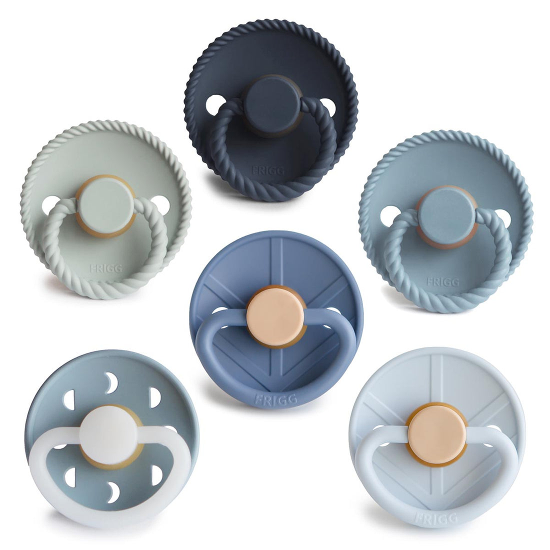 FRIGG Multi Pacifier 6 Pack Latex Size 1 - Endless Sea