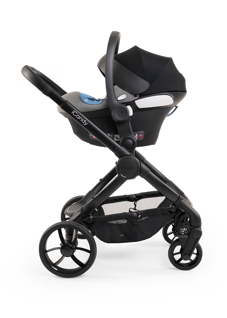iCandy Peach 7 Pram - Black + FREE Zazu Pram Rocker