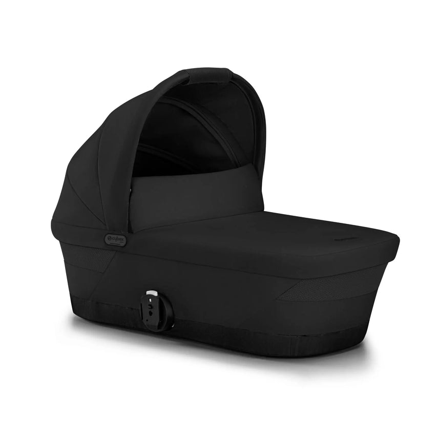 Cybex Gazelle S Pram + Carry Cot + 2nd Seat + Cup Holder + Snack Tray Bundle + Raincover - Moon Black