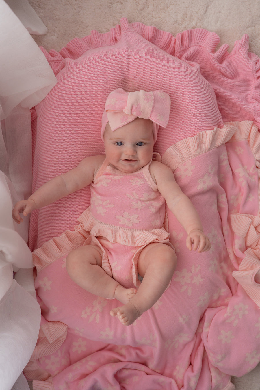 Little & Fern Knit Summer Set | Daisy Pink Floral