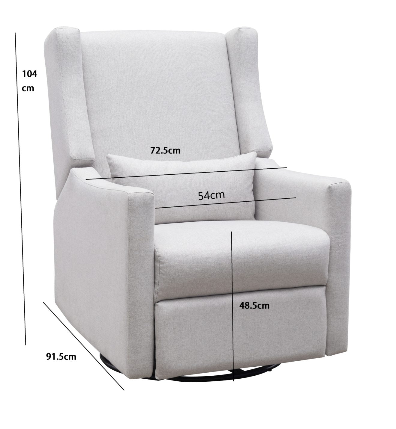 COCOON Bondi Electric Recliner & Glider Chair with USB - Mist Grey