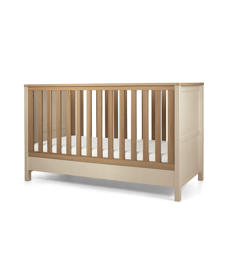 Mamas & Papas Harwell Cotbed 5 Piece Set with Cotbed, Dresser Changer, Mattress, Fitted Sheets & Mattress Protector - Cashmere