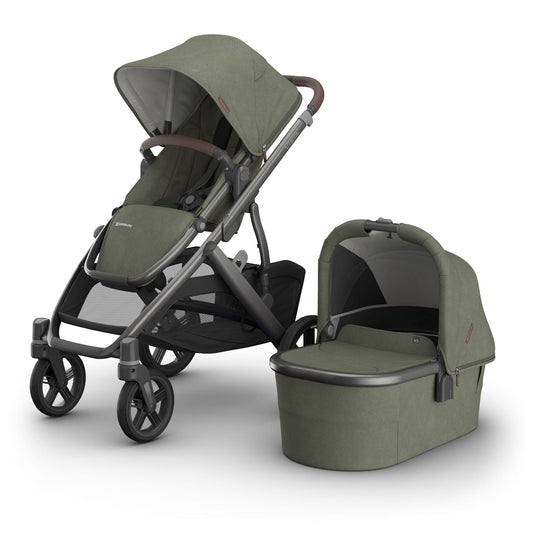 UPPAbaby Vista V3 Pram With Bassinet - Evelyn (Meadow Green) + Free Upper Adaptors