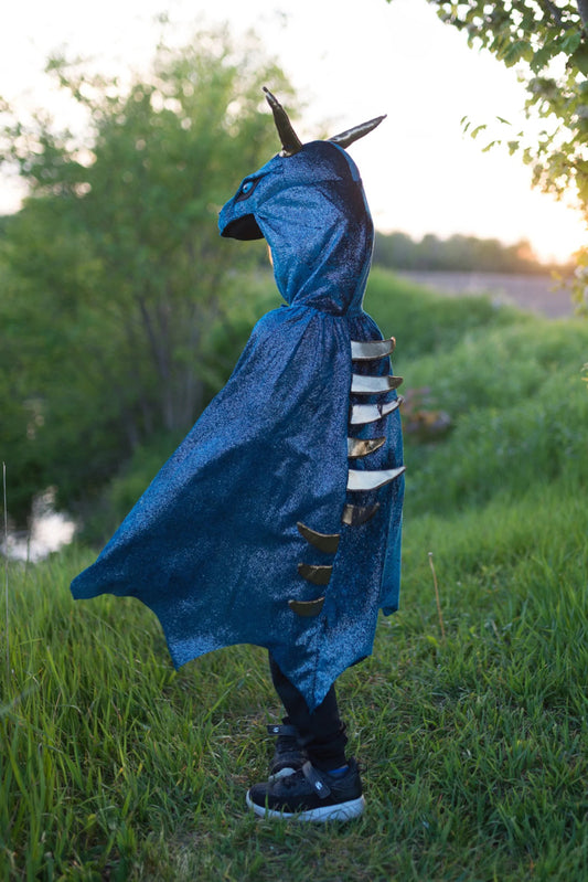 Book Week Teal & Gold Starry Night Dragon Cape - Size 5-6