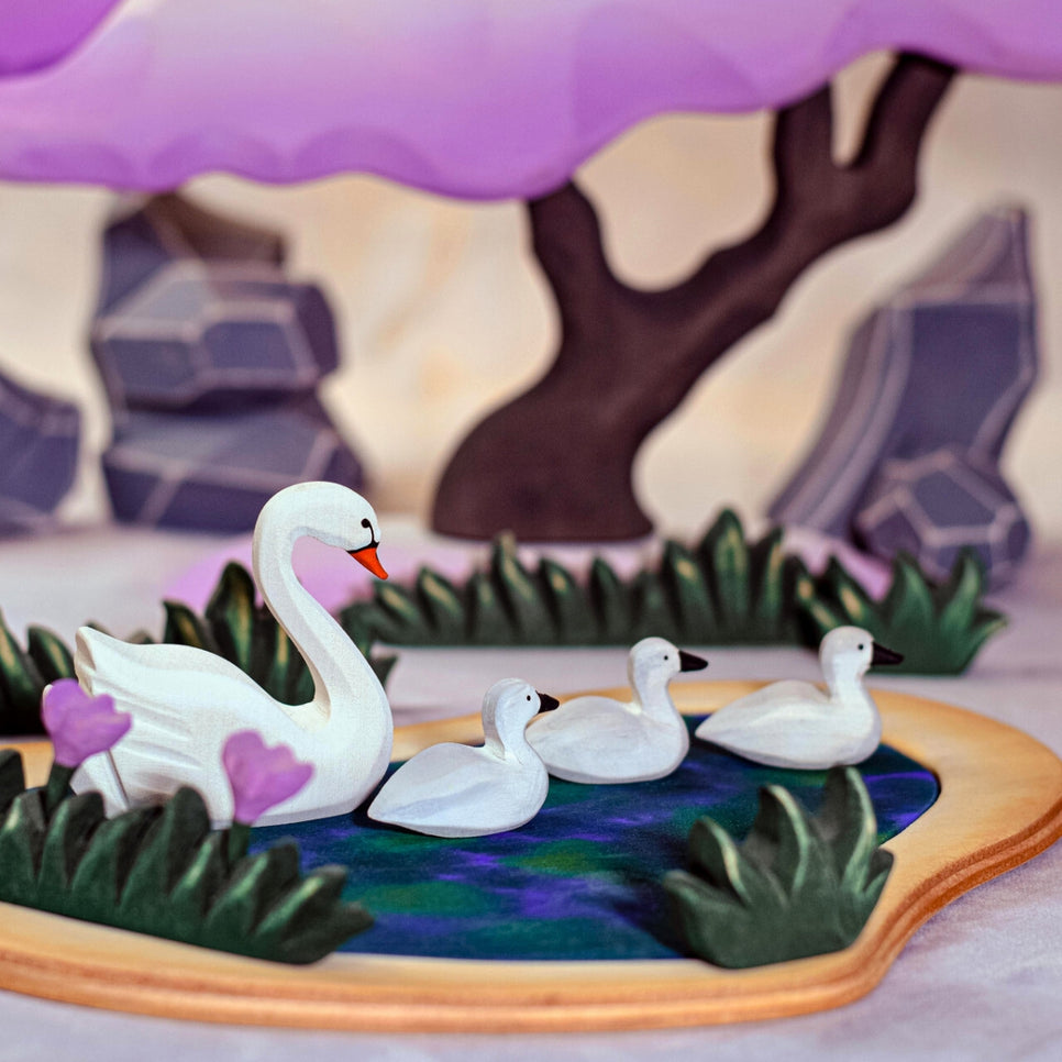 Bumbu Toys Romania Wooden Swans & Heart Lake - Set of 3
