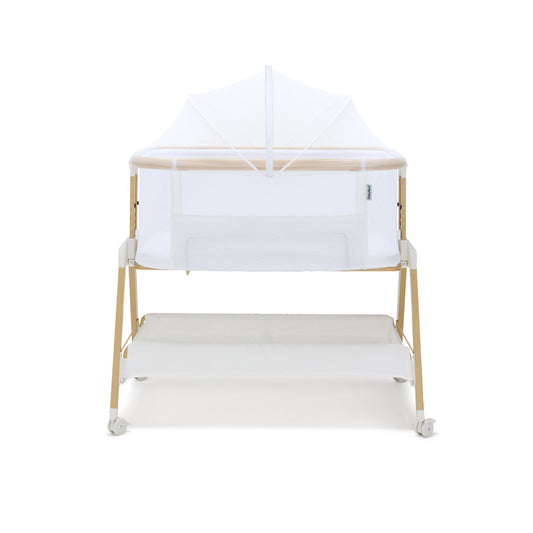 BabyRest Alfie Bedside Bassinet. White/Natural Version 2