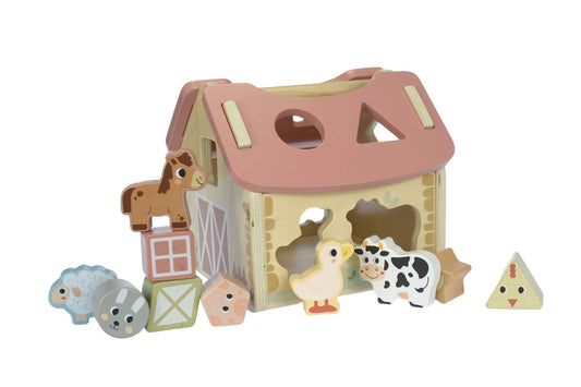 MY FOREST FRIENDS WOODEN FARMHOUSE SHAPE SORTER