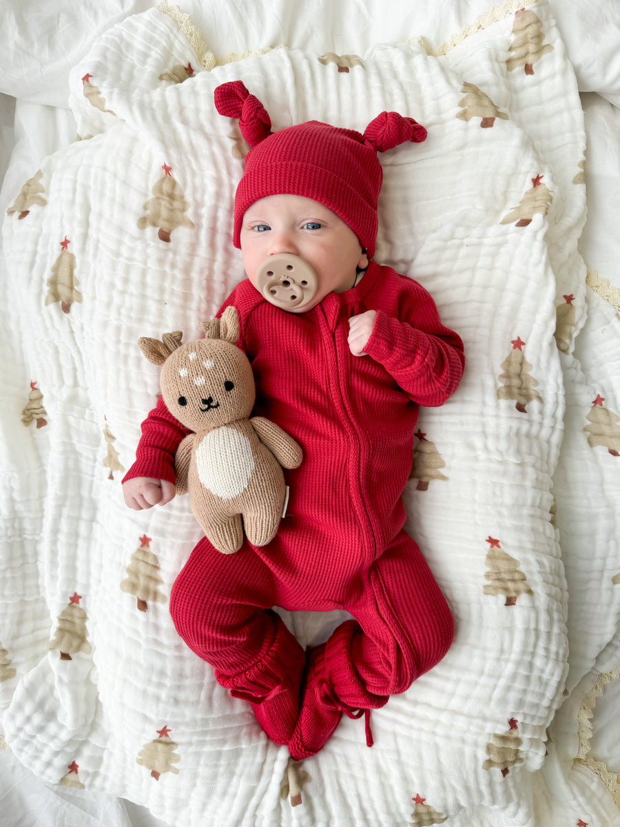 Little & Fern Gauze Lace Blanket | Christmas Trees