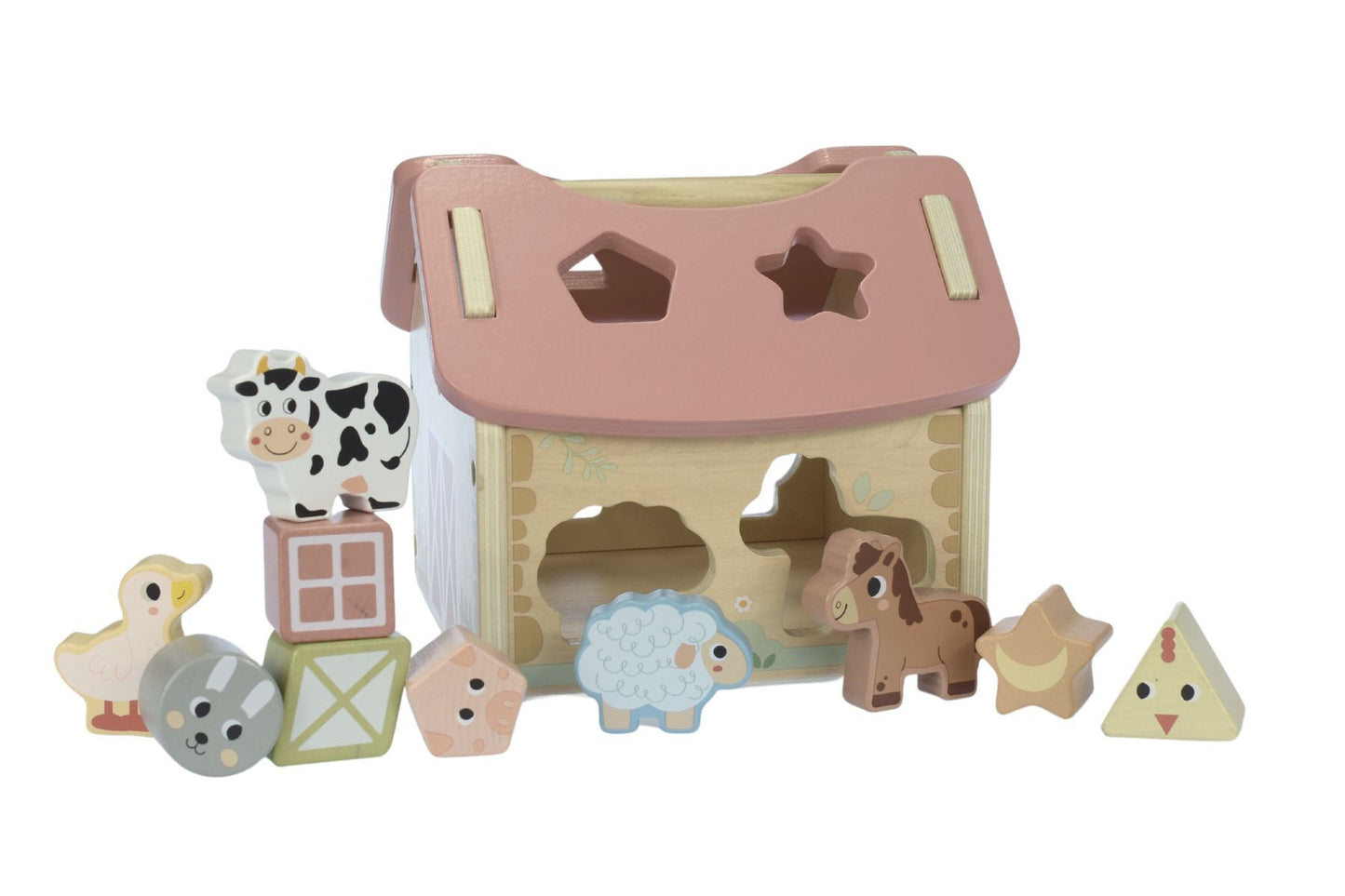 MY FOREST FRIENDS WOODEN FARMHOUSE SHAPE SORTER